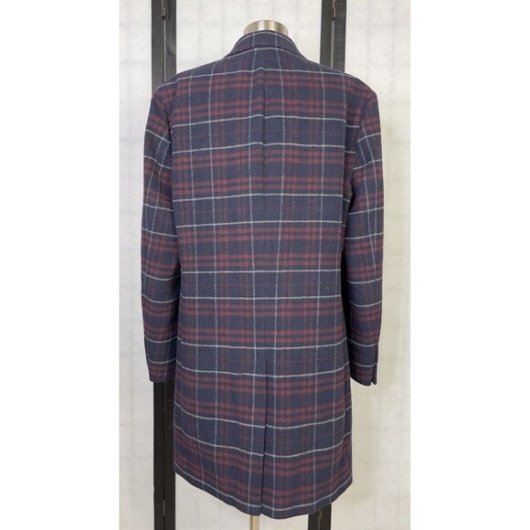 Tommy Hilfiger Men's Red and Blue Coat M Wool Blend - Picture 3 of 9
